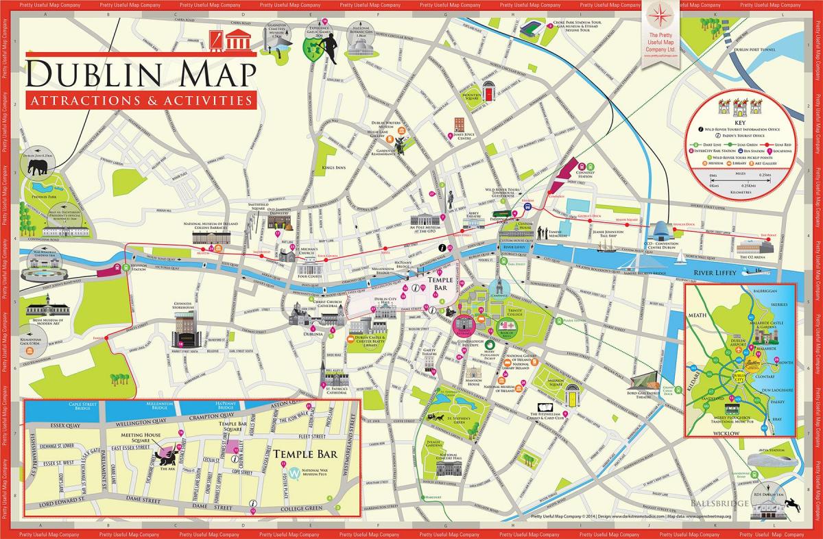 ڈبلن شہر کے مرکز نقشہ