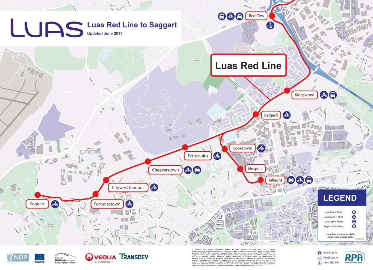 ڈبلن Luas نقشہ