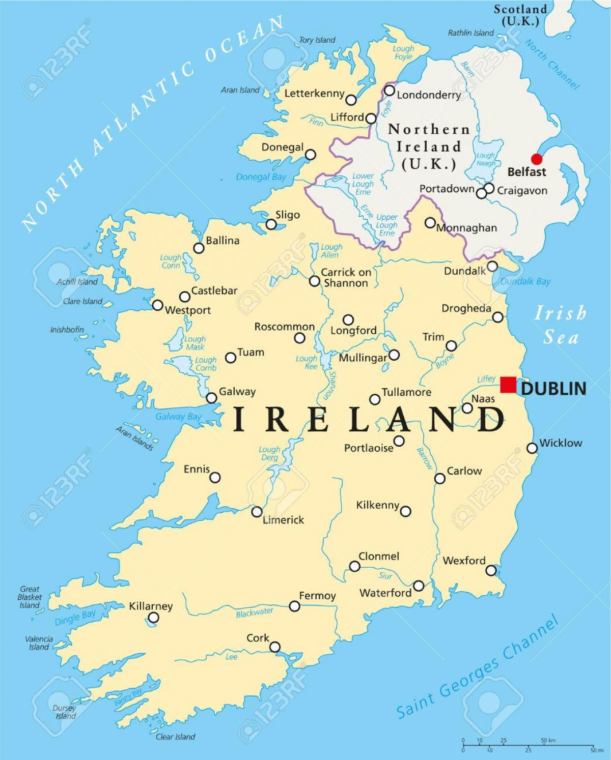 ڈبلن ، آئر لینڈ کا نقشہ