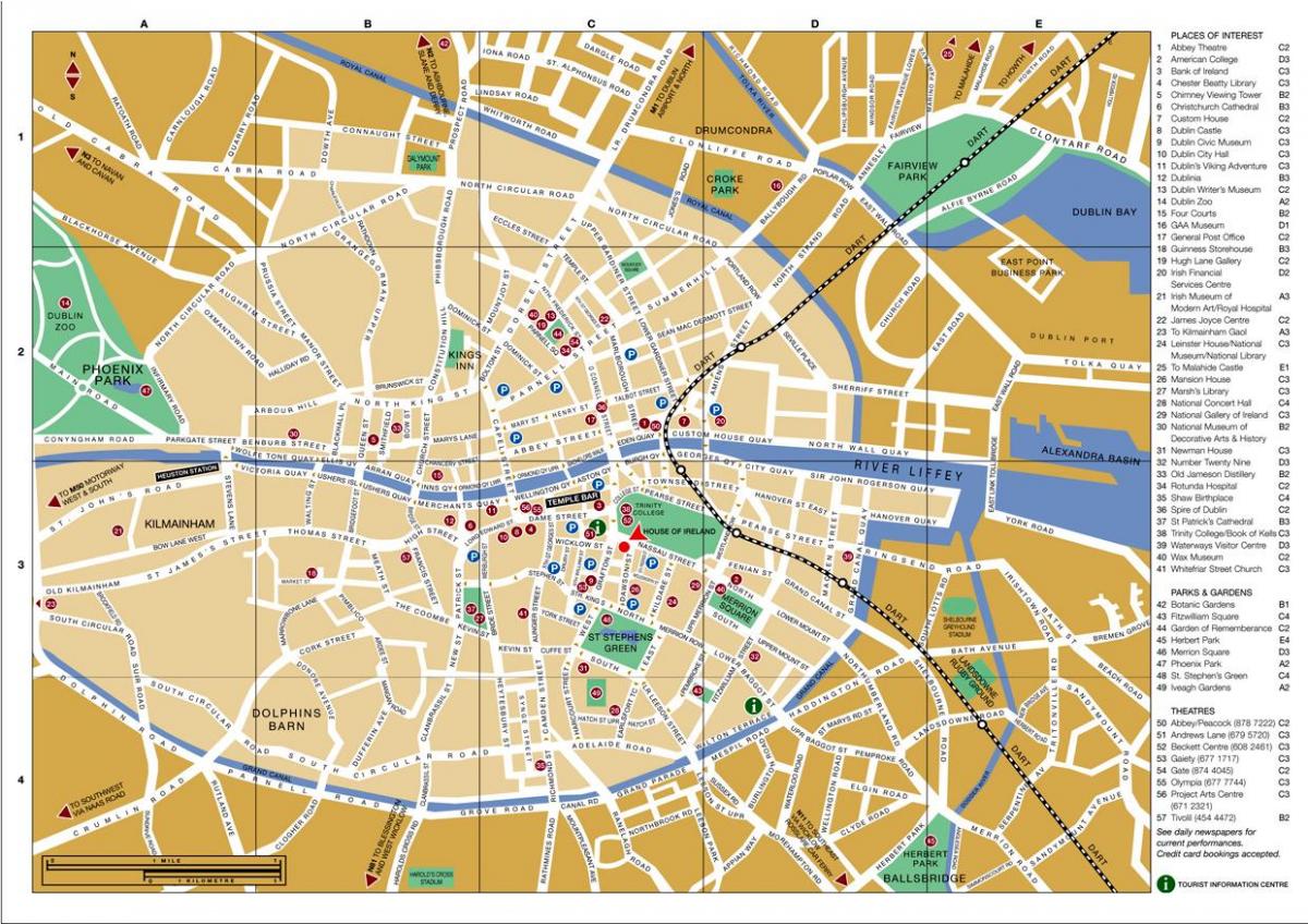 نقشہ ڈبلن شہر کے مرکز